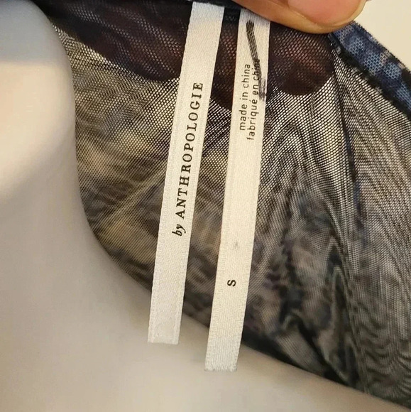 Anthropologie Gretchen Smocked Tunic Silhouette Semi Sheer Pullover Top(S) - Picture 8 of 10